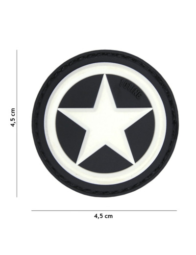 Patch 3D PVC étoile USA (blanc)