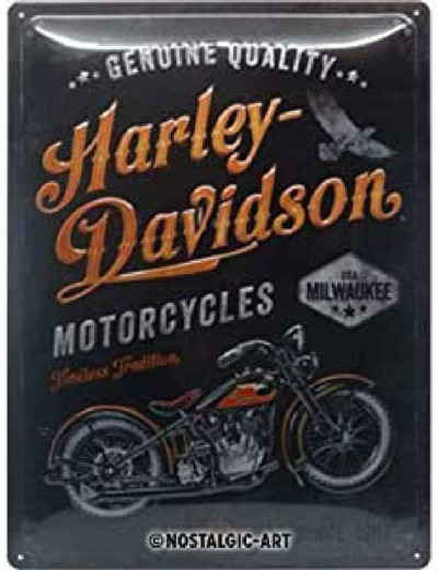 Plaque métal Vintage HARLEY DAVIDSON Timeless Tradition- 30 x 40 cm - NA23279