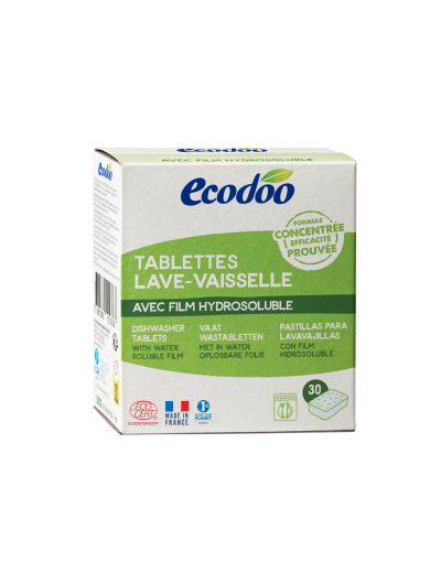 30 tablettes Lave Vaisselle avec film hydrosoluble 300g