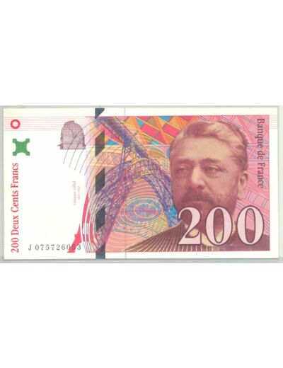 FRANCE 200 FRANCS EIFFEL 1999 ALPHABET J 053 SPL