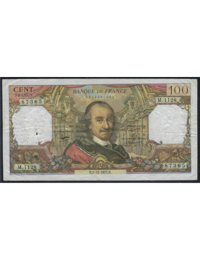 FRANCE 100 FRANCS CORNEILLE 2-12-1977 M.1128 TB+