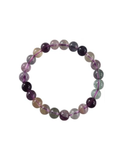 Bracelet en fluorite/fluorine multicolore 8 mm