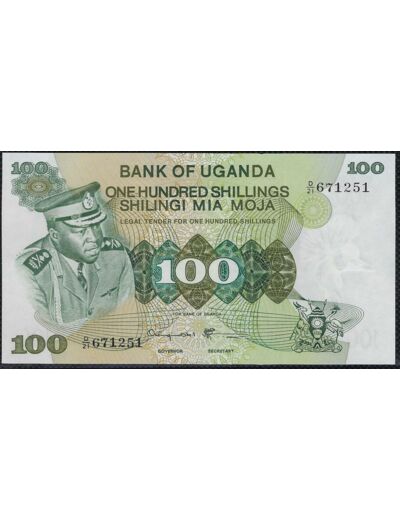 OUGANDA 100 SHILLINGS non daté (1973) SERIE D21 NEUF W9c