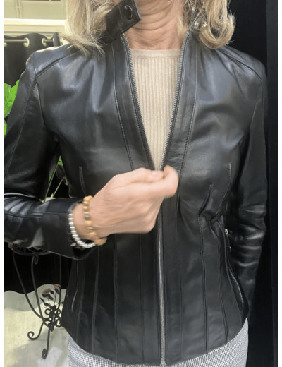 MA7352 Blouson femme cuir noir