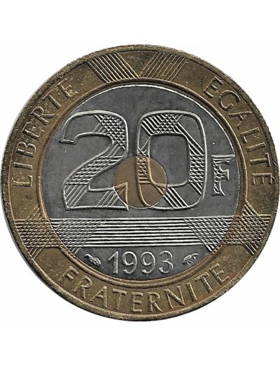 FRANCE 20 FRANCS MONT ST MICHEL 1993 TTB+