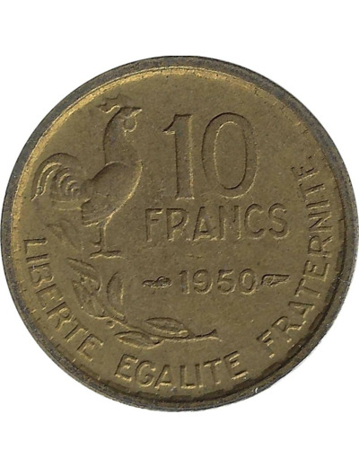 FRANCE 10 FRANCS GUIRAUD 1950 TTB+