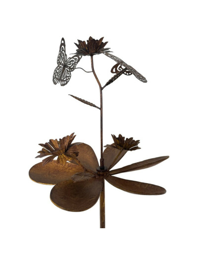 Moulin jardin vol des papillons 30x30x163cm