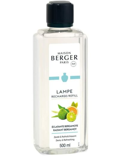 Parfum ECLATANTE BERGAMOTE - 500 ml - Recharge de parfum pour Lampe Berger