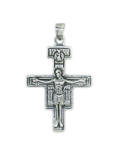 Croix en Argent Oxidated - ST DAMIEN 26mm