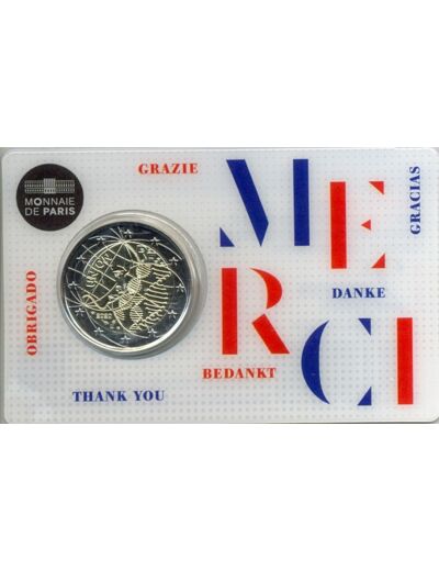 FRANCE 2020 2 EURO COMMEMORATIVE RECHERCHE MEDICAL MERCI COINCARD