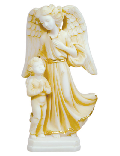 Statue en albâtre 14cm - ANGE/GARCON Beige et Or
