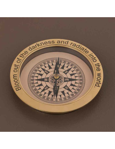 Boussole Bloom laiton 12x2x12cm