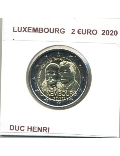 LUXEMBOURG 2020 2 EURO Commemorative DUC HENRI SUP