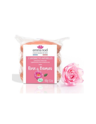 Pack 3 Savonnettes Rose de Damas 3x150g