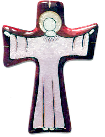 Croix simple rouge 10,9X7,6cm - EMAUX DU LIBAN