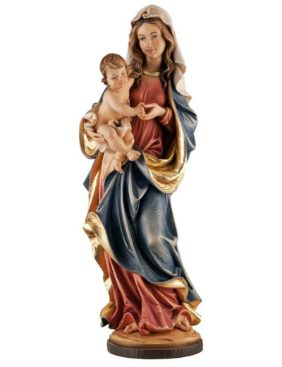 Vierge à l'enfant en bois 15cm- COULEUR