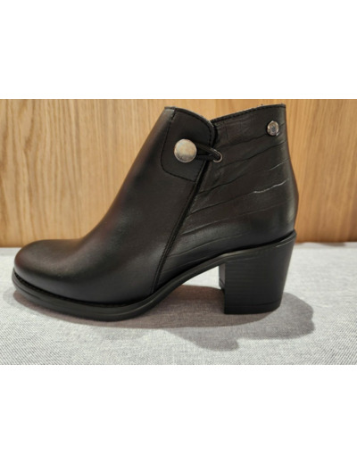 KAOLA BOTTINES CUIR NOIRE 8814