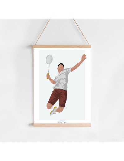 Affiche "Joueur de badminton"