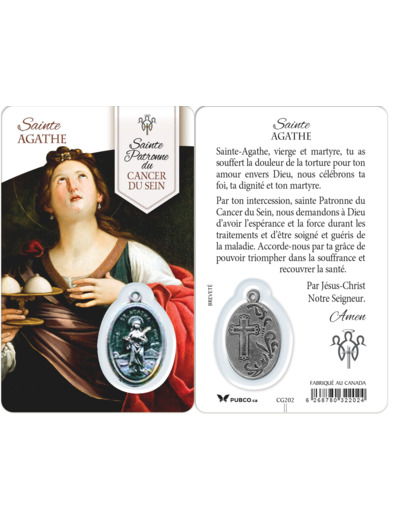 Carte-prière avec insertion ST GUERISSEUR - STE AGATHE