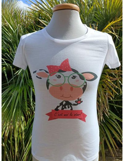 Tee-shirt blanc - Vache Humour