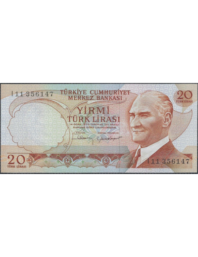 TURQUIE 20 LIRA L.1970 (1983) Série I11 NEUF (W187b)