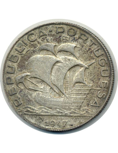 PORTUGAL 5 ESCUDOS 1947 TTB (W581)