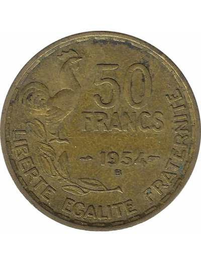 FRANCE 50 FRANCS GUIRAUD 1954 B TTB