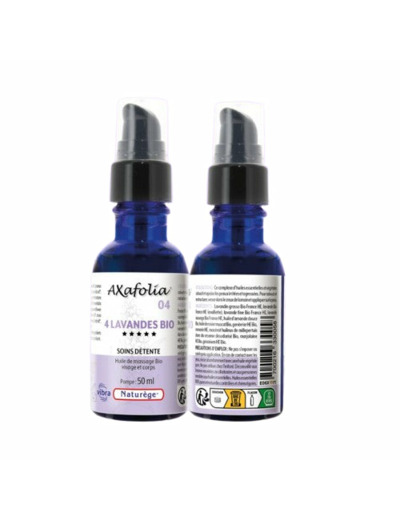Axafolia 4 Lavandes Huile Soins Détente Bio-50ml-Naturège