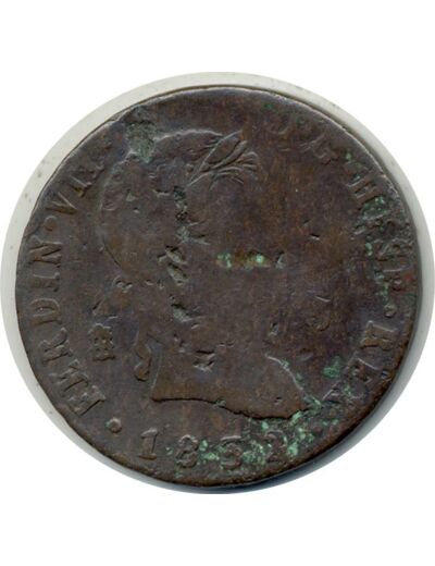 ESPAGNE 8 MARAVEDIS 1832 AQUEDUC FERDINAND VII B+ (W486.1)