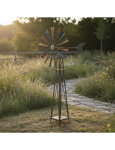 Moulin à vent fer 52x42x126cm