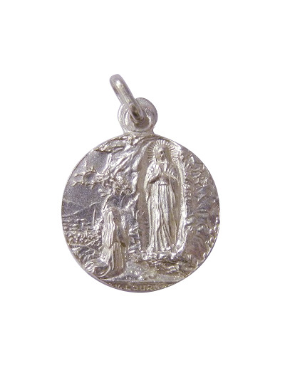 Médaille 18mm en Argent 925 - ND DE LOURDES
