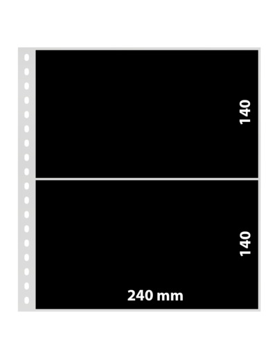 FEUILLE TRANSPARENTE A 2 POCHES 140 MM AVEC INTERCALAIRE INSERE 821P