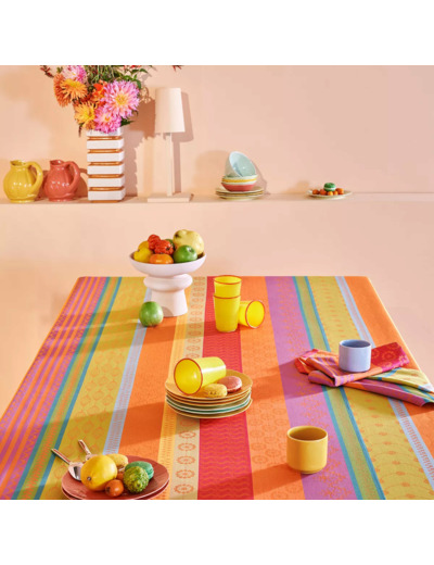 Nappe enduite sur mesure MILLE BRODERIES SAMBA Garnier-Thiebaut