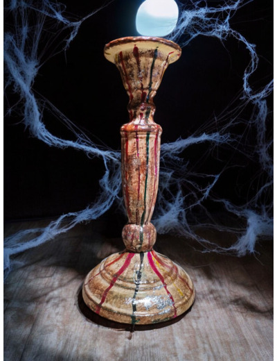 Bougeoir peint multicolor