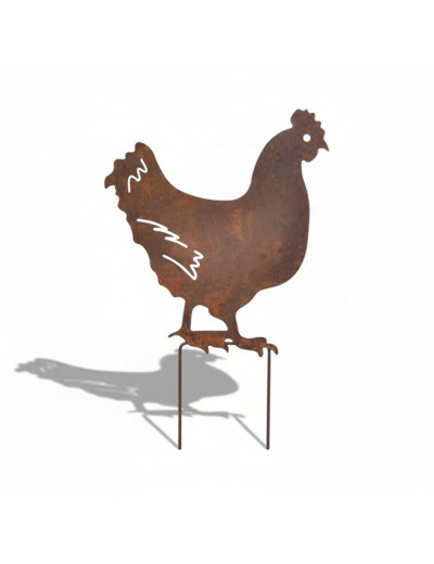 Silhouette jardin poule 29x47cm