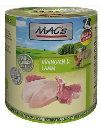 MAC'S humide pour chien, à la volaille & agneau - 800g