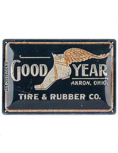 Plaque métal - Good Year Tire Rubber Co - 20x30 cm - Nostalgic Art