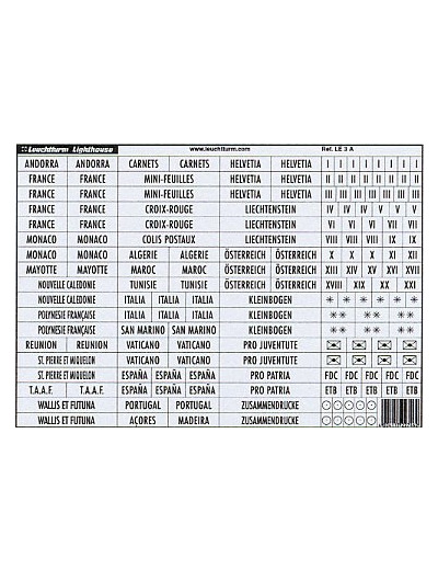 ETIQUETTE AUTOCOLLANTE POUR LE CLASSEMENT TIMBRES en ALLEMAND 308868
