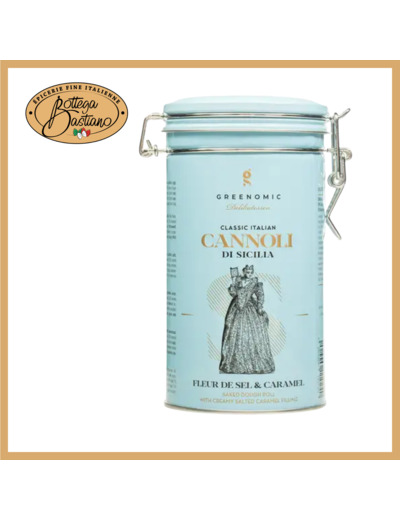 Boite Métal Cannoli Fleur de Sel et Carmel 200g
