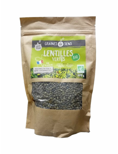 Lentilles vertes Bio France-500g-Graines de Sens