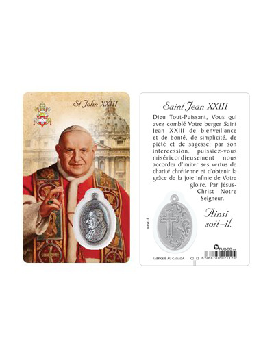 Carte-prière avec insertion SAINT JEAN XXIII