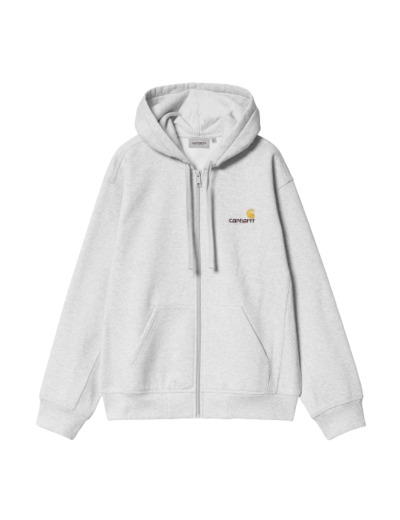 Sweat Zippé Capuche CARHARTT WIP American Script Ash Heather