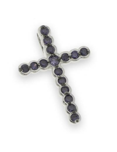 Croix en Argent 925 1,9cm - SAPHIR synthétiques