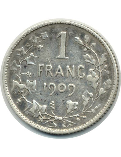 BELGIQUE 1 FRANC 1909 FR TB+ (W57.2)