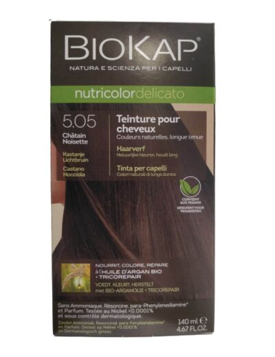 Coloration Nutricolor Delicato 5.05 Châtain Noisette-140ml-Biokap