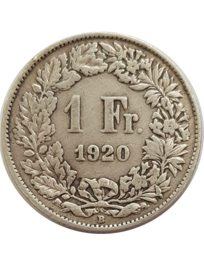 SUISSE 1 FRANC 1920 B TB