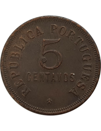 ANGOLA 5 CENTAVOS 1922 TTB (W62)