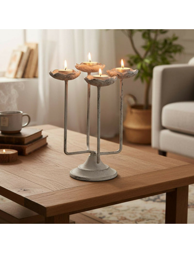 Bougeoir fer 4 bougies 24x16cm