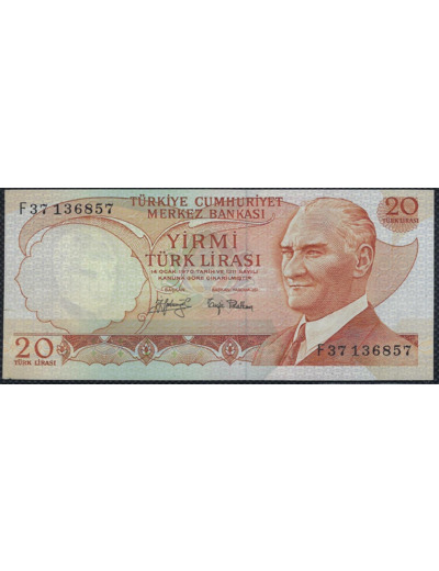 TURQUIE 20 LIRA L.1970 (1979) Série F37 NEUF (W187a.2)