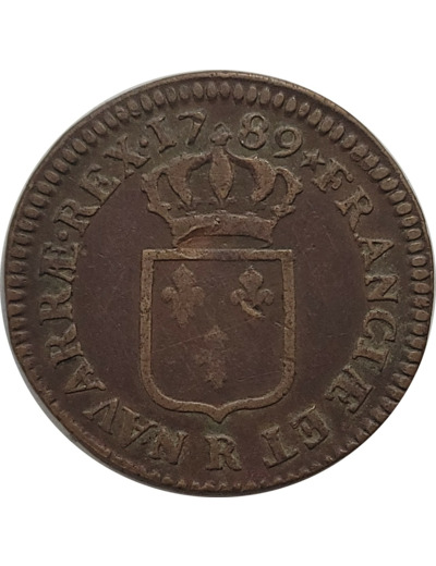 LOUIS XVI (1774-1792) SOL A L'ECU 1789 R (Orléans) TB+